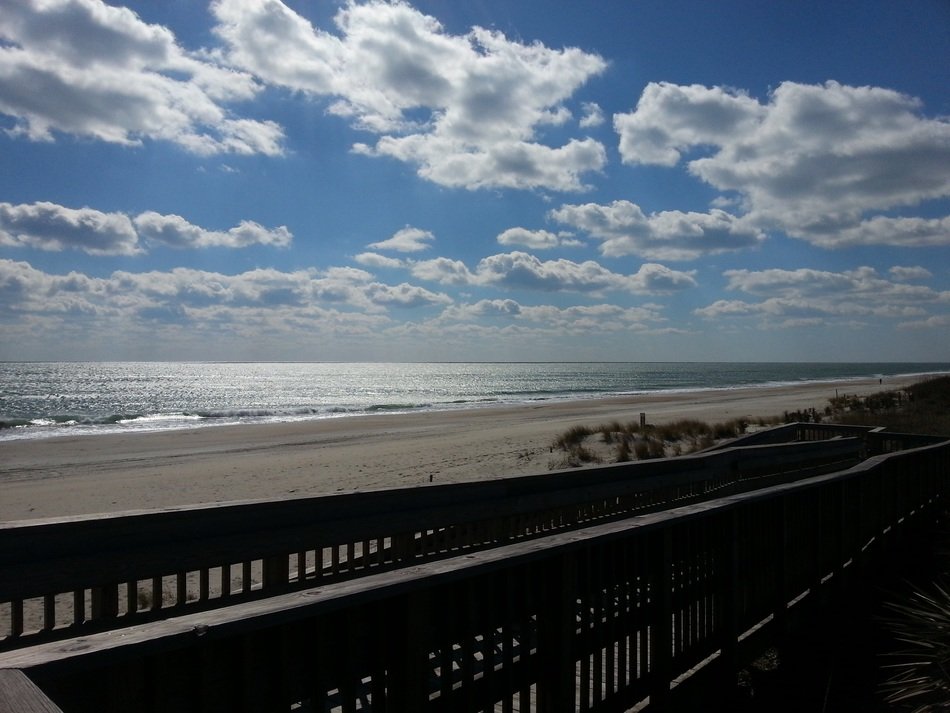 Clouds and shore