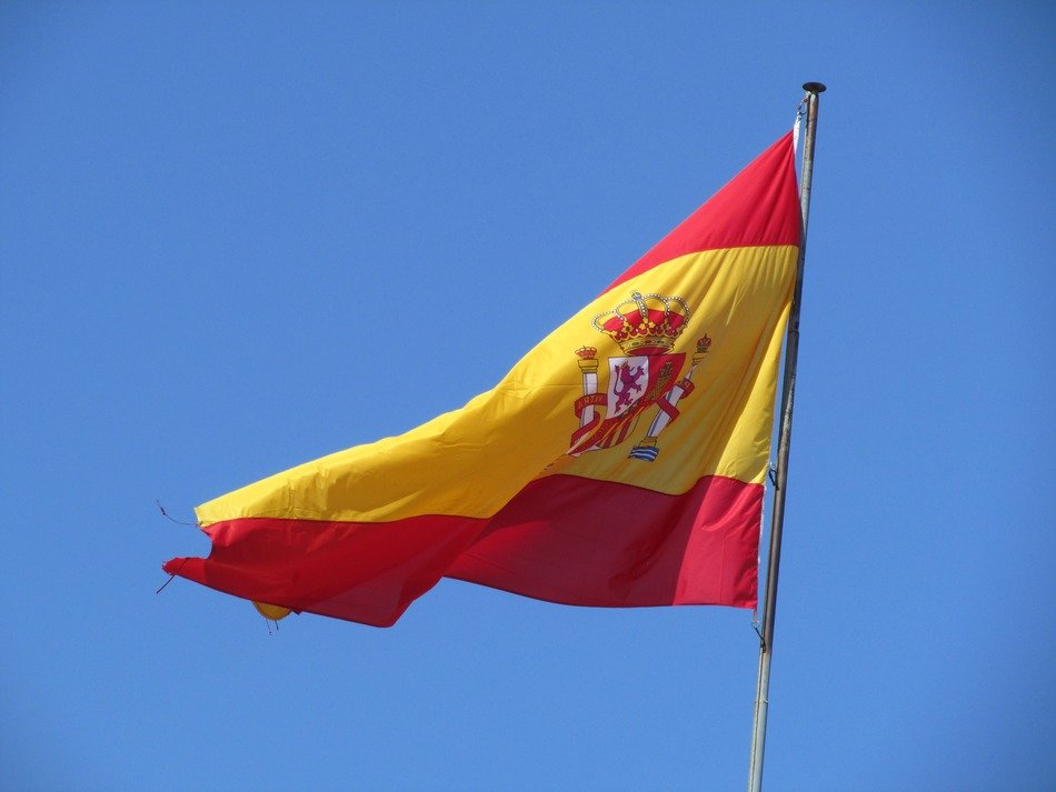 flag of Spain in the sky
