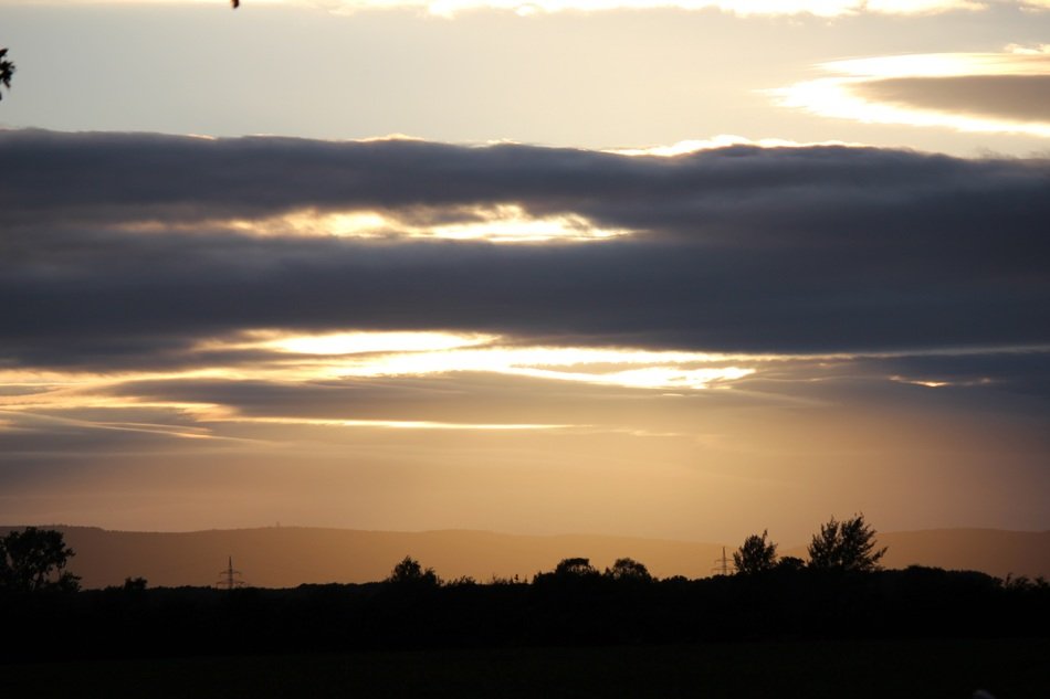 dark clouds at evening sky