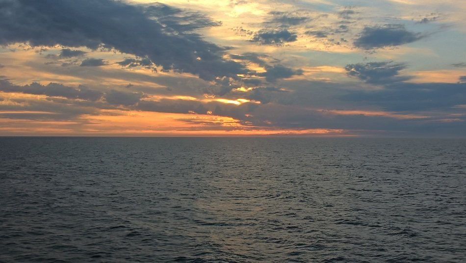 the sea merges with the sky