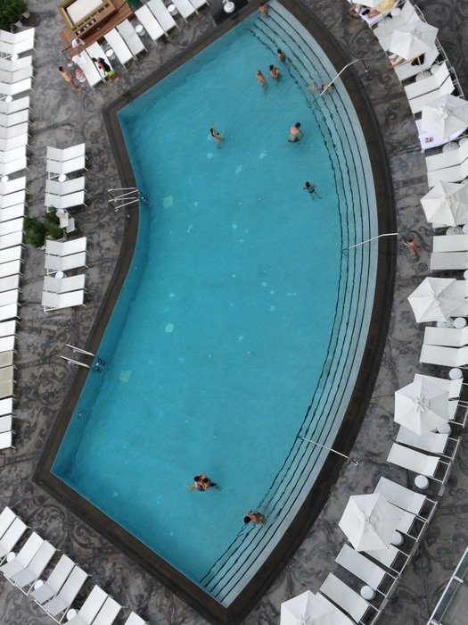 aerial view of the pool in miami beach