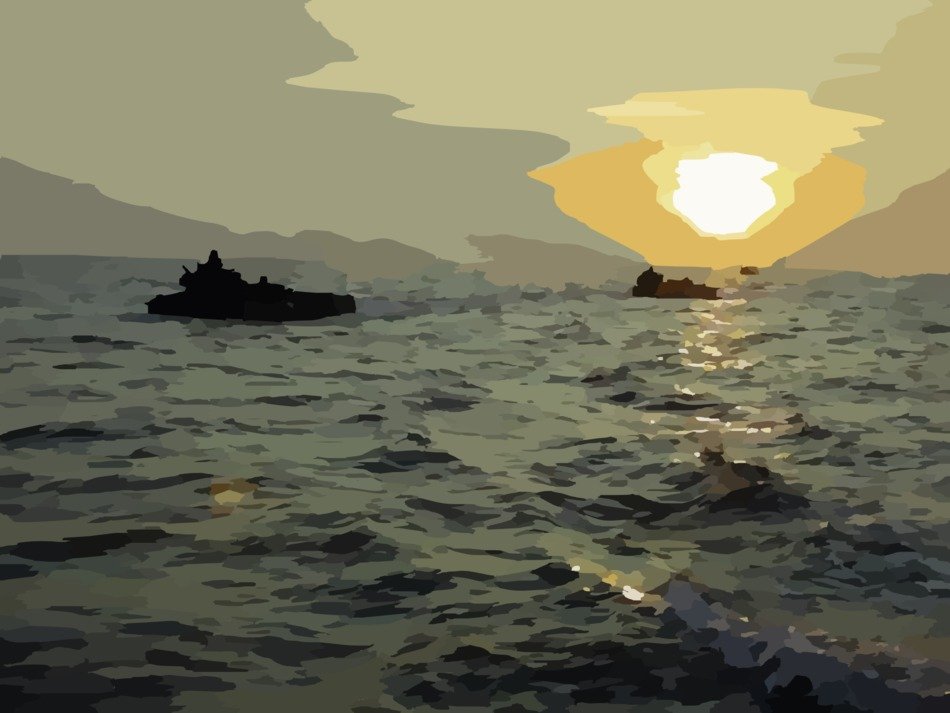 sea panorama drawing