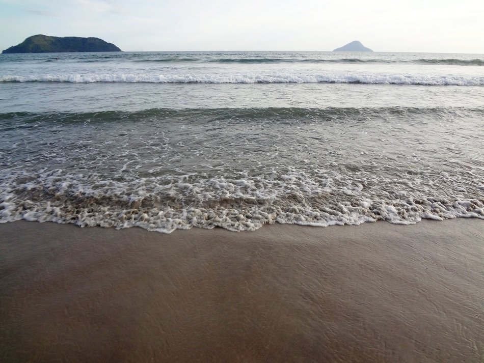 Quiet waves on the sea coast