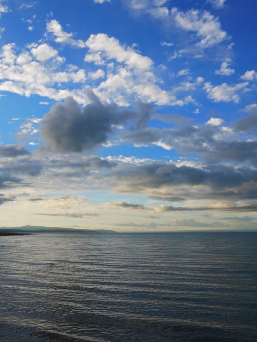 clouds in the blue sky over the sea