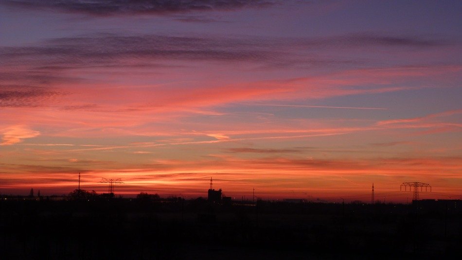afterglow in the evening sky