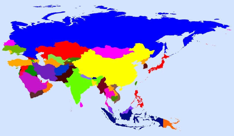 colorful world map at blue background