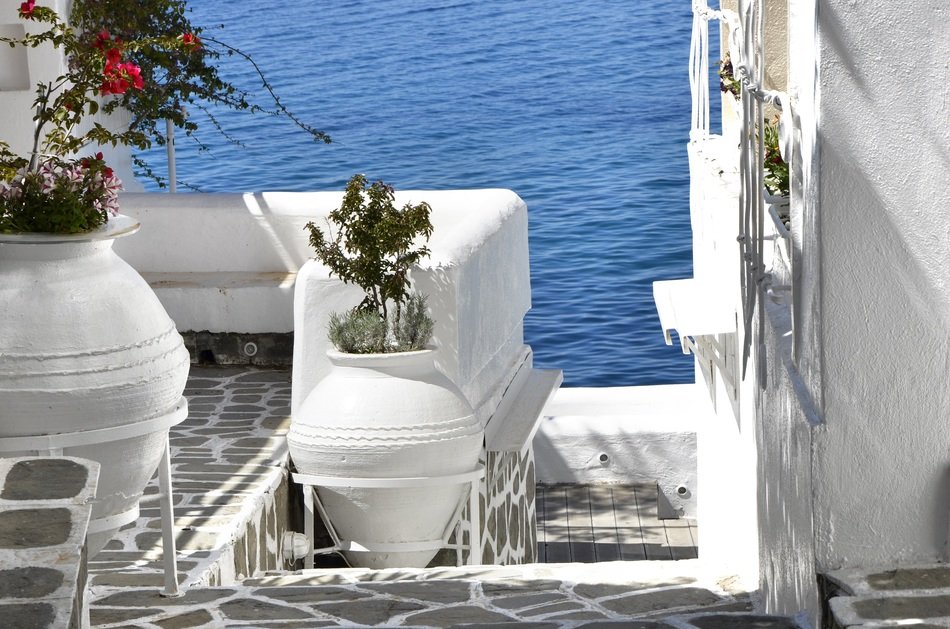 building by the Aegean Sea