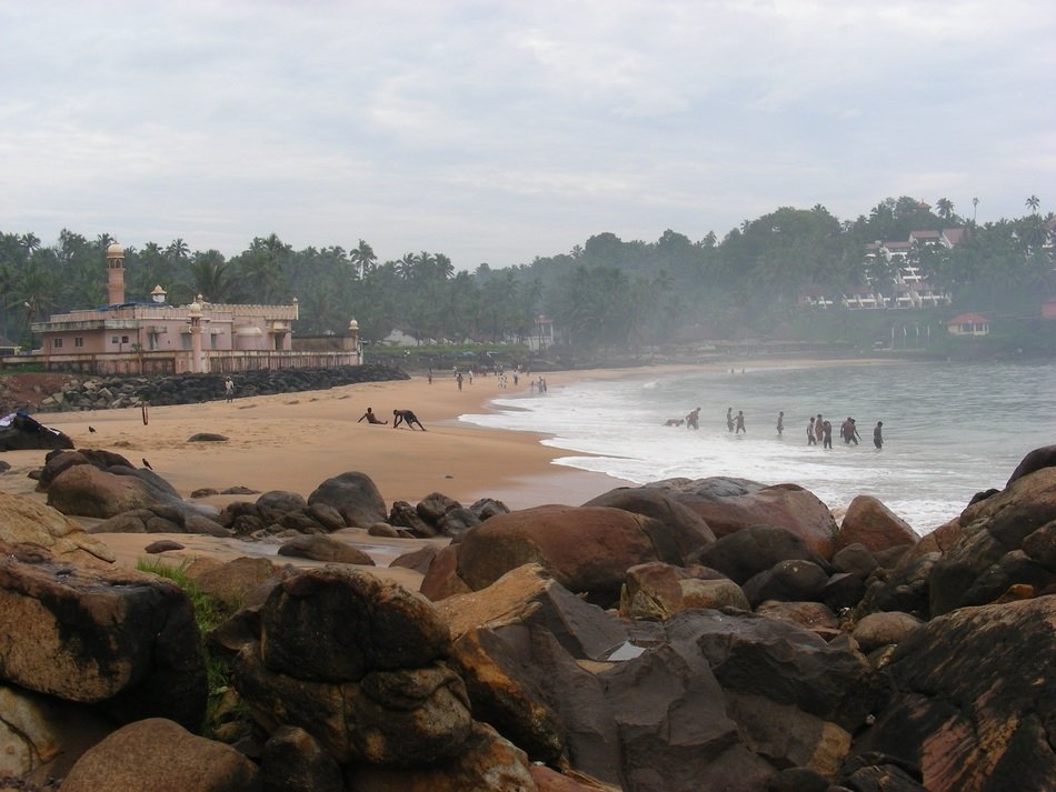 people on the beach in India