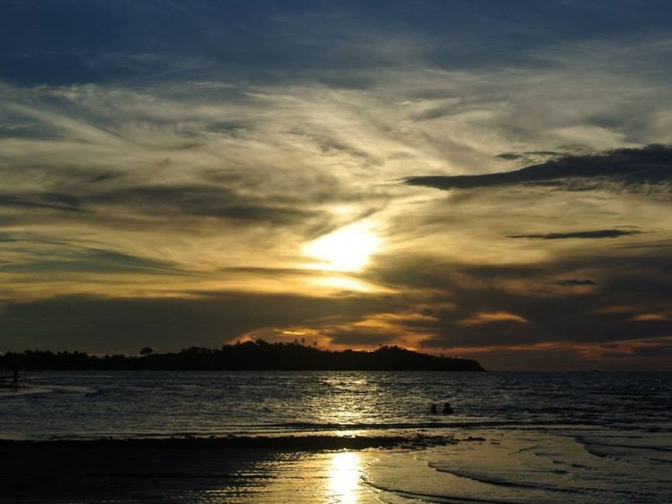 clouds in the setting sun over the sea