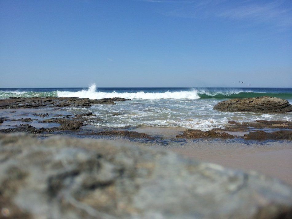 closeup ocean waves