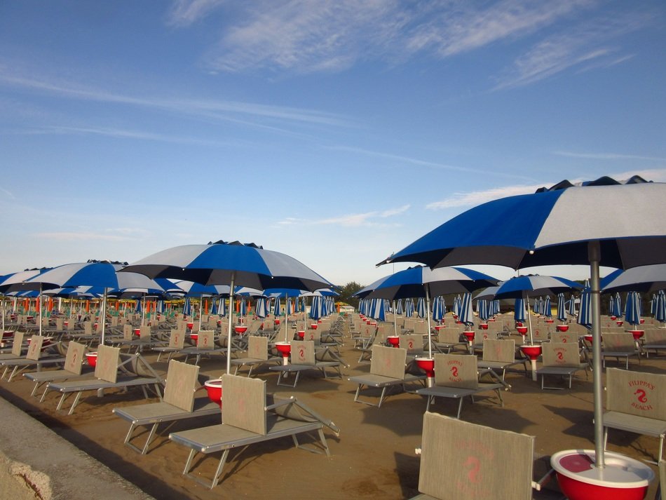 sun loungers on the beach