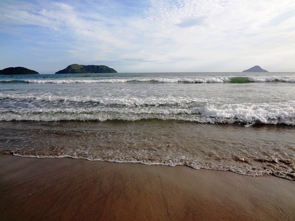 waves on the beach in summer