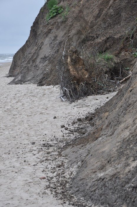 waves at the foot of the rocks