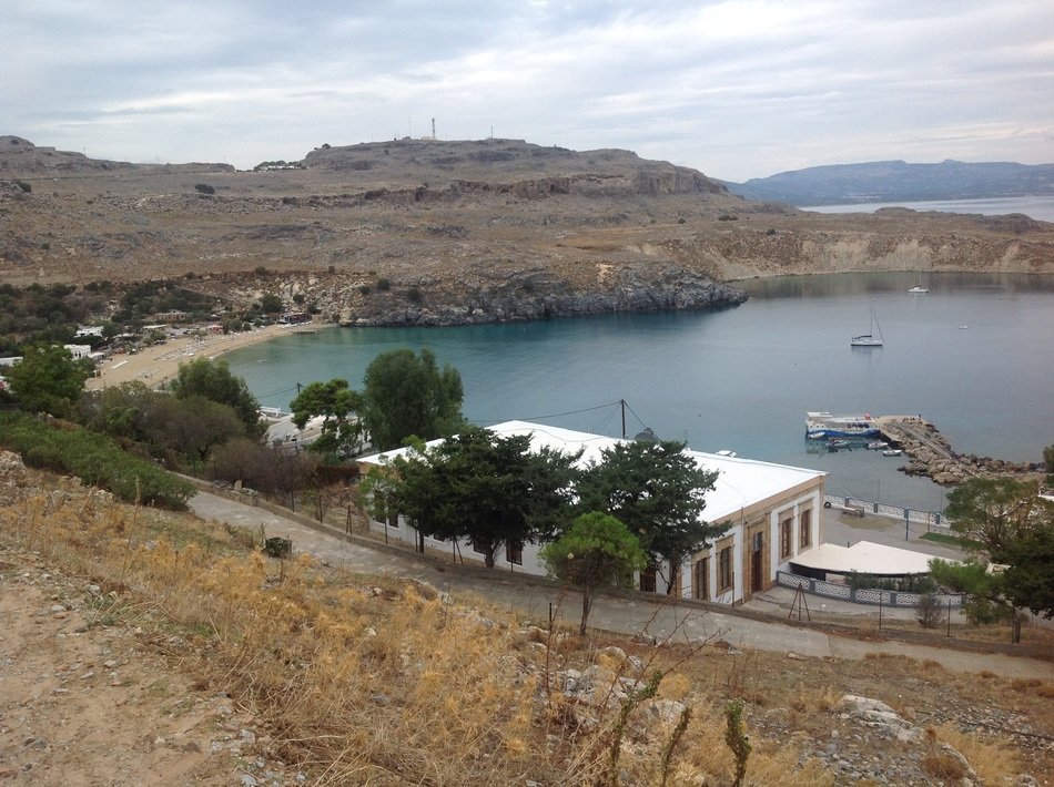 panorama of the bay in the city of Lindos