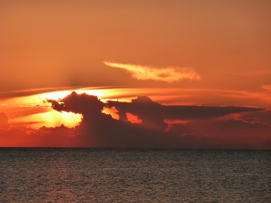 orange sky over Zanzibar