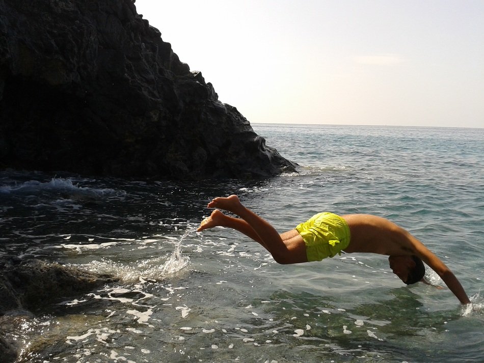 Pike jump near the coast in Italy