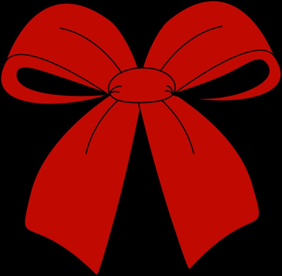 Red Christmas Bow at black background