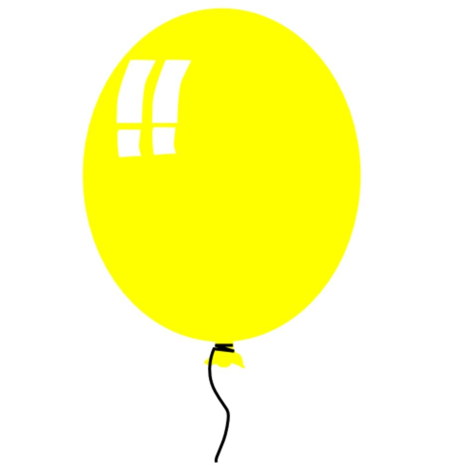 Желтый шарик на прозрачном фоне