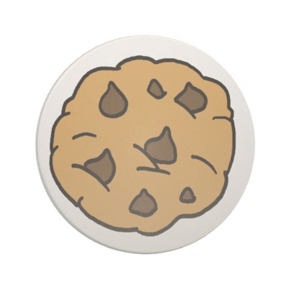 Cartoon Clipart Huge Chocolate Chip Cookie Dessert Coaster