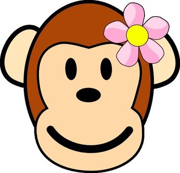Cartoon Girl Monkey Clip Art