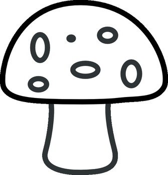 Mushroom Clip Art Black And White