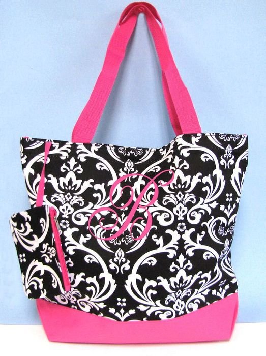 red-pink bag with patterns