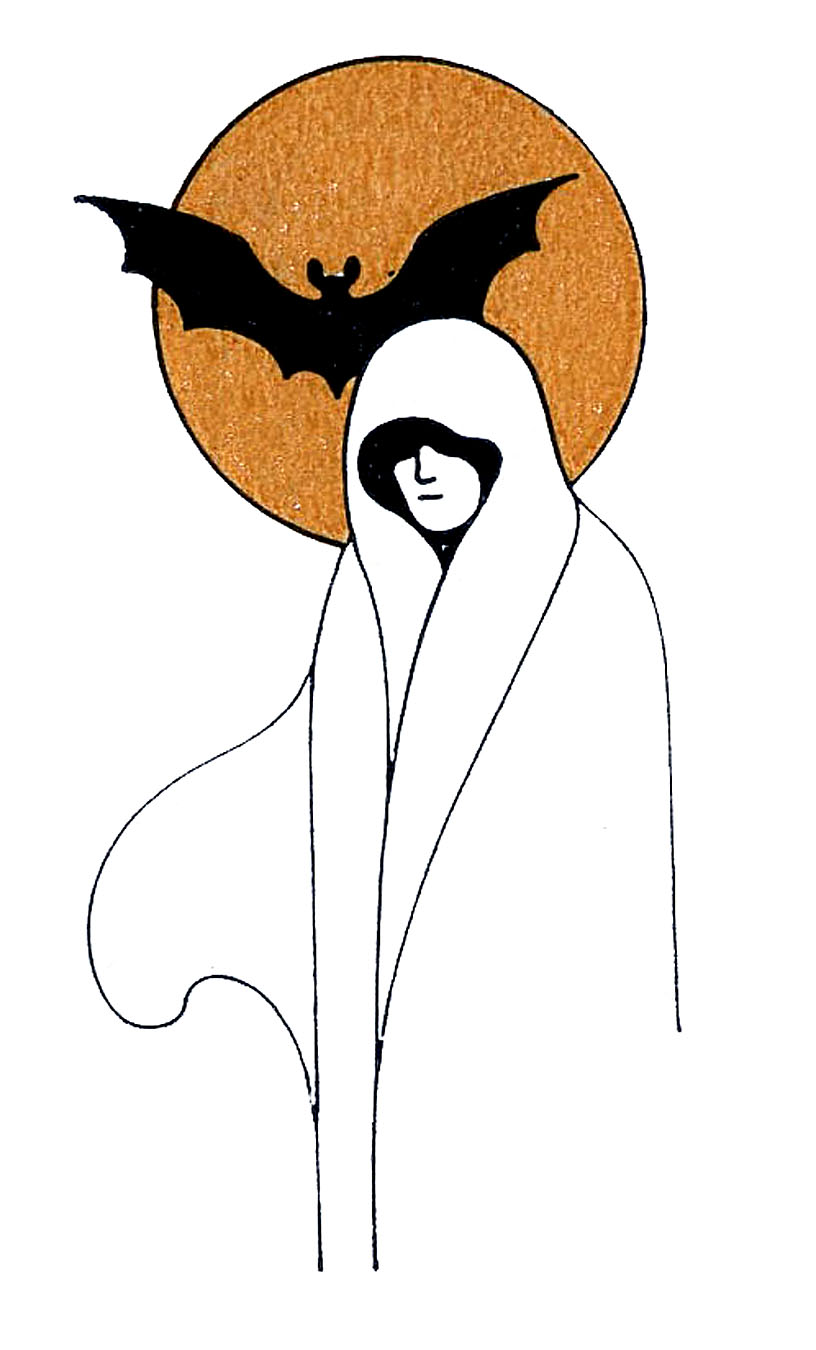 Vintage Halloween Ghost drawing free image download