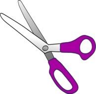 purple hair Scissors drawing