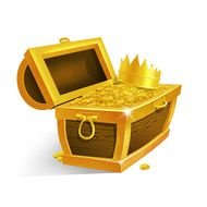 Treasure Chest With Golden Coins And Crown Free Psd S