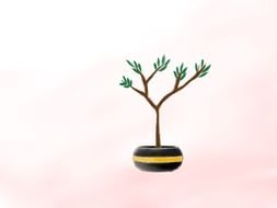 small tree bonsai drawing