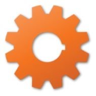 clipart id orange gear on white background