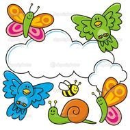 Cute Spring Scene With Baby Animal Cartoons