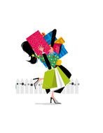 Shopping girl drawing