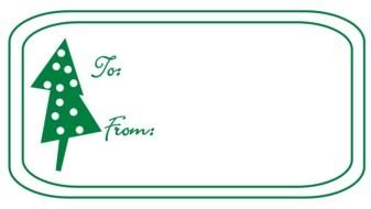 green Christmas gift tag
