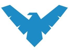 blue bird on a black background for clipart