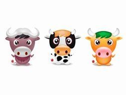 Clip Art Cow Head drawing