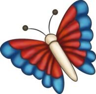 red and blue butterfly