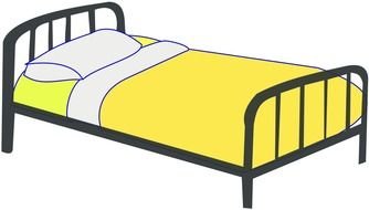 clipart of Cartoon yellow bed