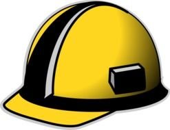 yellow and black Hard Hat, drawing