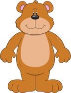 cartoon brown bear on a white background