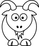 black and white drawing sheep for coloring