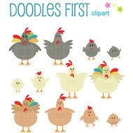 Happy Chicken Family For Scrapbooking Card Making Cupcake