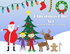 Clip art of Christmas greeting card