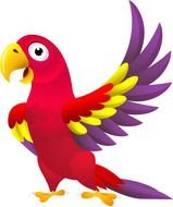 bright colored cartoon parrot