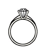 Solitaire Diamond Ring, black and white drawing
