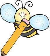 drawn bee with a pencil