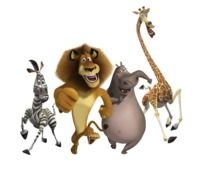 cartoon happy running animals, madagascar characters