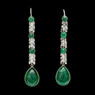 earrings with emeralds and diamonds