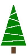 triangular green christmas tree on a black background