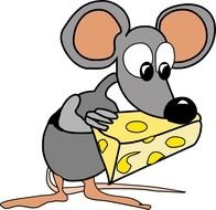 cartoon mouse with cheese